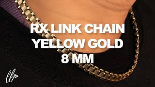 LoveBling 10k Yellow Gold 8mm RX Chain Necklace with Lobster Lock (Available 18\