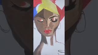 Black Girl Magic Acrylic Painting For Beginners l Dark Skin Tone l African Art