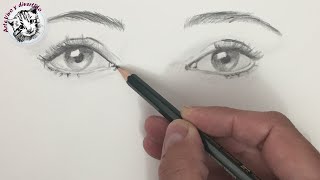 Como Dibujar Ojos Bien Alineados y Proporcionados Paso a Paso y muy Facil