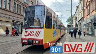 DVG Duisburg | Mitfahrt Tram 901: Mülheim Hbf - Obermarxloh | Duewag GT10NC-DU