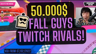 Toast plays Fall Guys $50k Twitch Rivals with BoxBox, Shiphtur & Firedragon! VOD from 07/02/2022