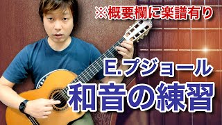 【Lesson】和音の練習で左手の移動とポジション取りを手に入れよう！E.プジョール／E.Pujol [クラシックギター]