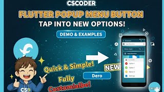 Flutter Popup Menu Button Tutorial (Step-by-Step Guide) | Flutter Tutorial for Beginners | #cscoder