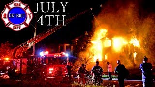 Box Alarm - Detroit Fire - July 4th, Elmhurst St. \u0026 Linwood St., 07/05/2017