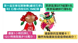 【最後的掙扎！】跑跑薑餅人：第十屆至尊冠軍聯賽(繡球花季)R2 石榴+肉桂539.1M紀錄 12小時不斷刷局 最終皇天不負苦心人！進步10萬分！ 最創新的至尊關卡 雖然有點看運氣 但值得給高分！