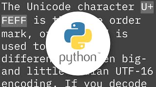 u'\ufeff' in Python string