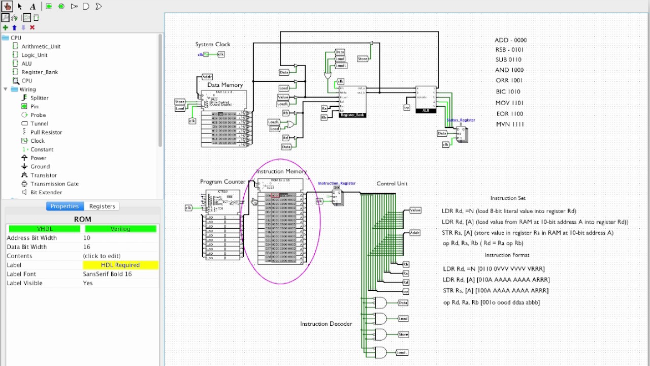 Cpu Simulation In Logisim Youtube
