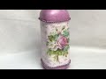 Garrafa Decorada com Decoupage e várias técnicas- Surpreendente