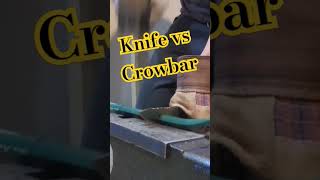 Bluff knife vs Crowbar. From stone fall knives. 8670 steel .1 inches thick #knife #Christmas #sale