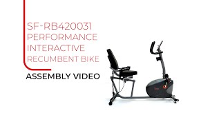 How to Assemble: Performance Interactive Series Recumbent Exercise Bike: SF-RB420031