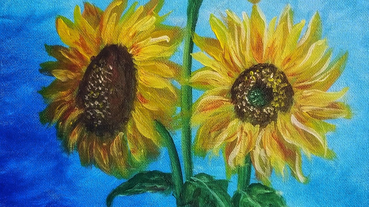 How To Paint | Easy Sunflower Painting Tutorial | Step By Step Painting ...