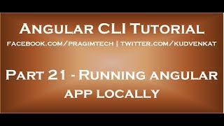 Running angular app locally