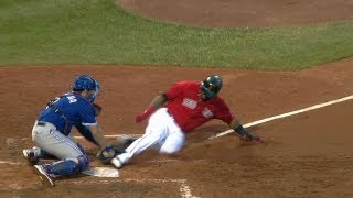 TOR@BOS: Bautista throws Big Papi out at the dish