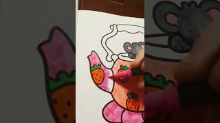 Coloring my @cocowyocoloring coloring book pt. 3!  #cocowyo #strawberry #teapot #colorsofhappiness