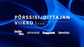 Pörssisijoittajan viikko | Terveydenhuolto \u0026 Kasvu ja Yrityskaupat 10.9.2024