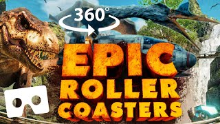 360° VR Epic Dinosaur Roller Coaster | Jurassic World
