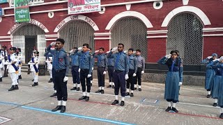 মহান বিজয় দিবস প্যারেড। যৌথ প্রযোজনায় রোভার স্কাউট ও বিএনসিসি কুচকাওয়াজ।