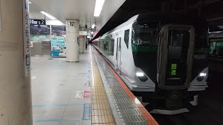 E257系5500番台OM-51編成特急しおさい82号返却回送ミュージックホーンを鳴らして東京駅発車