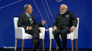 India Prime Minister Modi and Mike Bloomberg Address the Economy, Climate Change [Hindi]