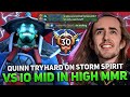 QUINN TRYHARD on STORM SPIRIT vs STRONG PLAYER on IO (WISP MID) in HIGH MMR!