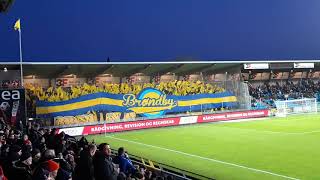 Sydsiden Brøndby IF ultras tifo på Aalborg Portland Park 23. Februar 2020