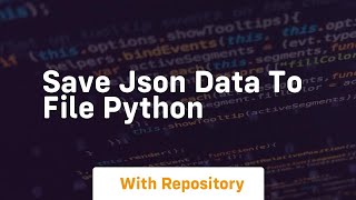 save json data to file python