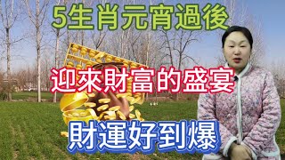 財神最寵愛！這5大生肖元宵後！運勢飆升！迎來令人羨慕的財運！財運好到爆！錢包鼓鼓！橫財不斷！日進斗金！十人九富！有大喜！發橫財！事業扶搖直上！#運勢 #2024 #生肖