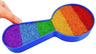 Satisfying Video | How To Make Rainbow Spoon Bathtub With Glitter Slime Cutting ASMR | YoYo Sand E