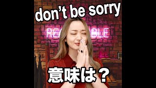 【don’t be sorry  意味は？】「動画で観る！聴く！英語辞書動画」