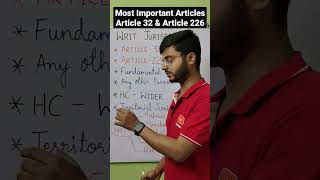 Most Important Articles | Article 32 | Article 226 | WRIT Jurisdiction | Supreme court | High court