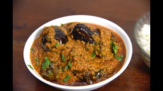 stuffed brinjal curry recipe | bharva baingan | badanekayi ennegayi recipe