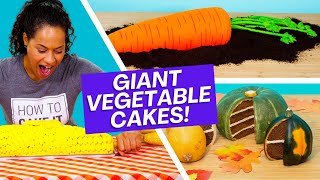 Eat your vegetable CAKES 🤣 GIANT Corn, Carrot and Squash Cakes| How to Cake It W