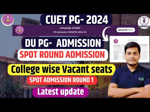 CUET PG-2024 DU PG-Admission College Wise Vacant Seats List| Latest ...