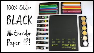 100% Cotton BLACK Watercolor Paper // First Impression Swatching Supplies