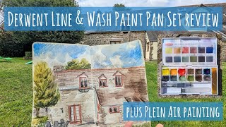 Derwent Line & Wash Paint Pan Set Swatch & Review, with 'Splodge & Scribble' Plein Air Painting