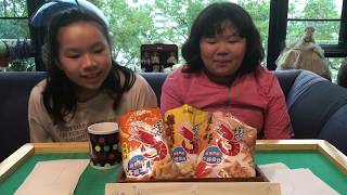 The Happy Sisters 試食Calbee 蝦條