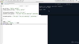 The Complete Python Course | Learn Python by Doing : Python strings and string formatting