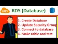 How to create AWS RDS (Also test connection to it from local machine)