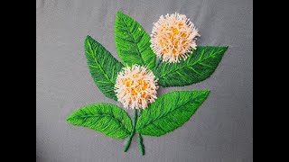 How to embroider Cadamba flower (কদম ফুল) - by Stitch and Crochet