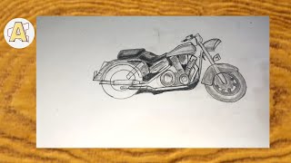 How to Draw Harley-davidson motorcycle/ step by step