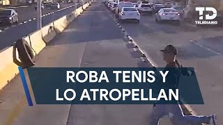 Joven roba tenis, escapa corriendo y es atropellado por el Macrobús en Periférico Sur