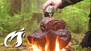 1KG Steak vom brennenden Stein ASMR Style outdoor gegrillt 🔥🔥🔥