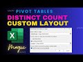 Distinct count and custom layout in Pivot Table - using Data Model