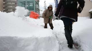 大雪が降った福井市内