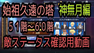 テイルズオブザレイズ　始祖久遠の塔５１〜６０階　２０２２年　神無月編　敵ステータス確認用動画【Tales of the rays】