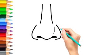 How to draw a nose for kids easy | How to draw nose for Beginners |EASY WAY TO DRAW A REALISTIC NOSE