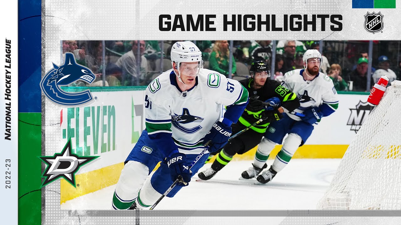 Canucks @ Stars 3/25 | NHL Highlights 2023 - YouTube