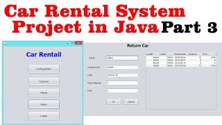 Car Rental Management system project in Java with Source code | java swing projects | Part 3