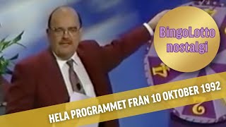 BingoLotto-Nostalgi Hela programmet 10 oktober 1992 *MED LOKET!*