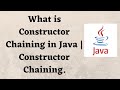 What is Constructor Chaining in Java | Constructor Chaining.